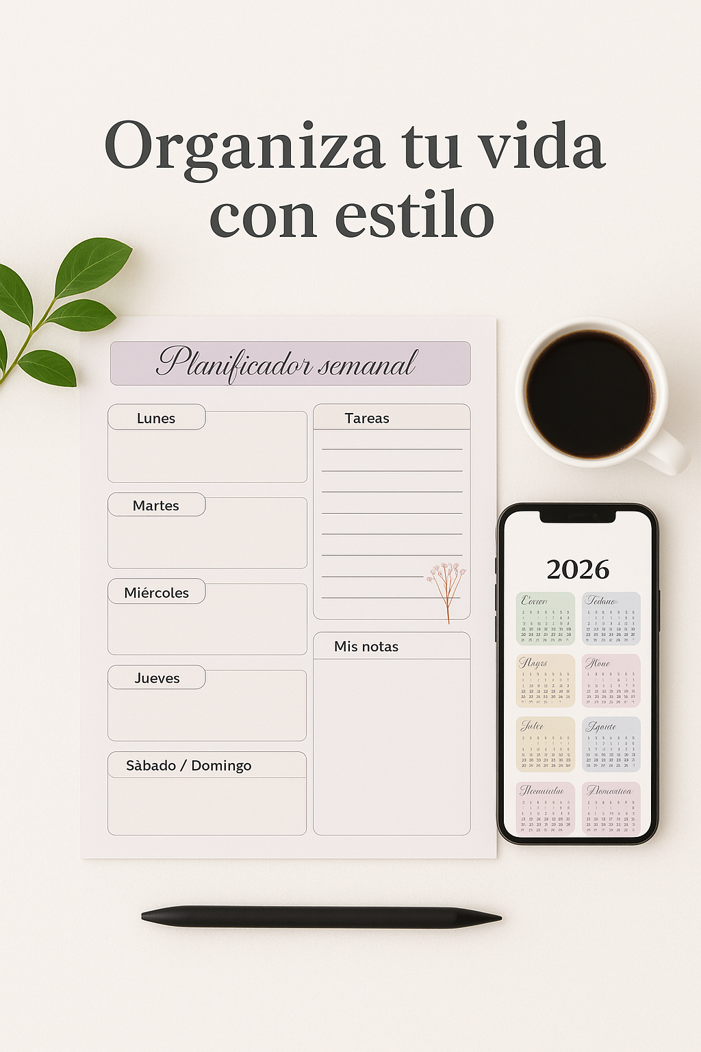 Kit de Calendarios 2026 para imprimir – Organizá tu año con estilo y practicidad
